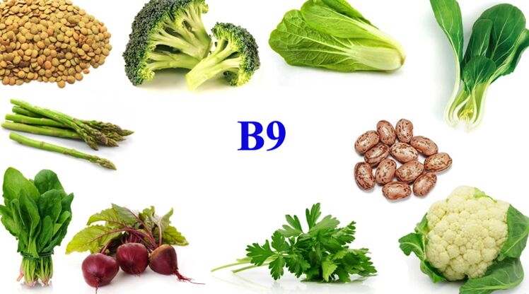 vitamin B9 trong các sản phẩm để tăng hiệu lực